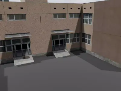 Hospital Building 3D Model Low-poly 3D model