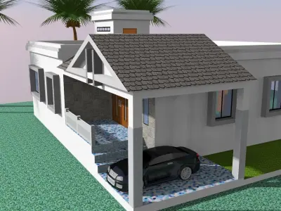 latest house design 2 bhk 3D model