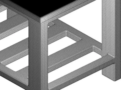 Teak wood table 3D print model