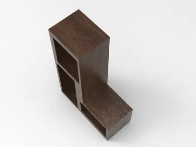 Grav Shelving Unit Low-poly 3D model