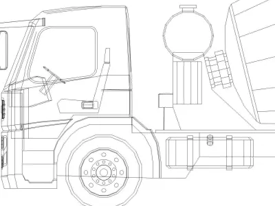 Concrete Mixer Low-poly 3D model