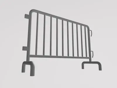 Stylized Low-Poly Metal Crowd Control Barrier  Low-poly 3D model