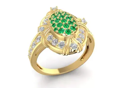 Luxury Multi-Layer Round Diamond Ring for Women 1721 3D print model