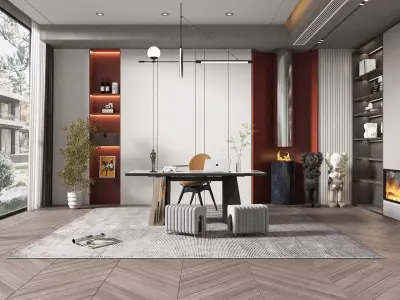 Office Workplace Interior Scene  3D model