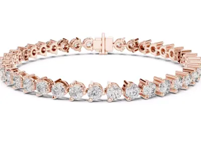 Tennis Bracelet with  5 diamond sizes 3d model animation renders 3D print model