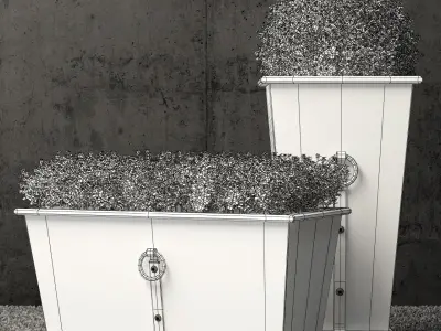 Restoration Hardware estate zinc ring square planters 3D model