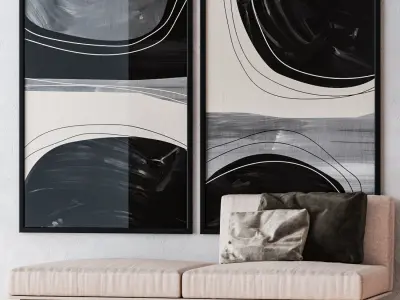 Set of large wall paintings  516 3D model