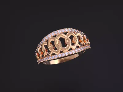 Cuban Chain Jewelry Ring 3D print model