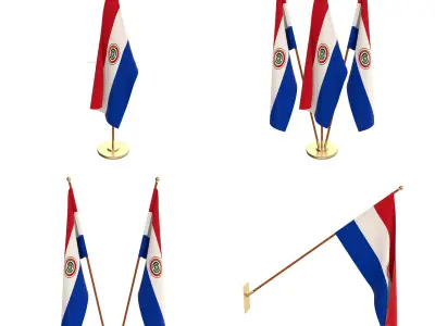 Paraguay Flag Pack 3D model