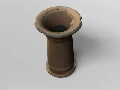 Ancient Egyptian Hieroglyphic Column 3D model