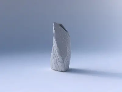 Vase twist tipped triangle with organic cells 3D print model