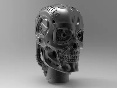 Cyborg Style Car Snorkel with LED Eye and Moving Parts 3D print model