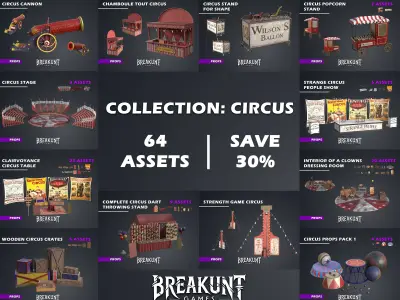 Outdoor Circus  - 64 assets  3D Model Collection