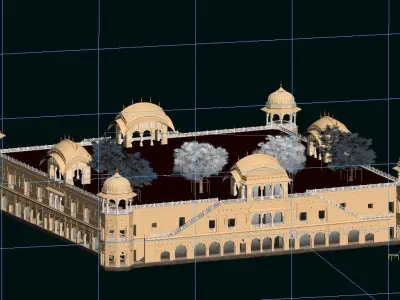 a mosque indian palace 3D model