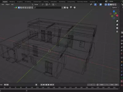 Village House 3D Model Low-poly 3D model