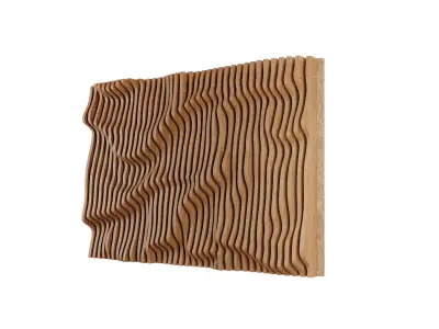 Parametric Wavy Wooden Wall Decor 15 - wood cutting machines 3D model