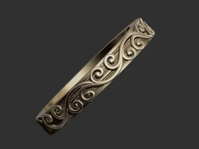 Arabesque Rococo Alliance Ring 3D print model