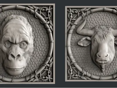 3d STL models for CNC set animals 3D model
