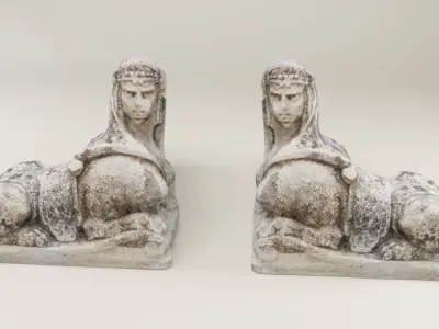 Ancient Sphynx Statue Low-poly 3D model