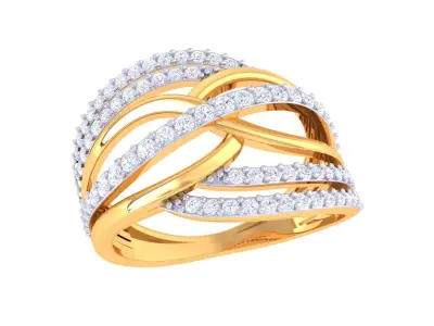 Ladies diamond ring 3D print model 6