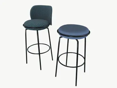 Bar Stool Low-poly 3D model