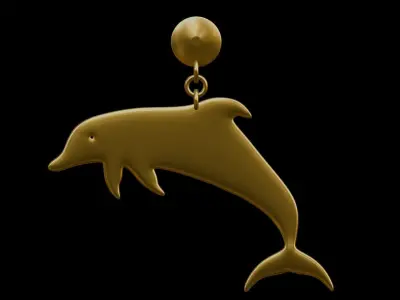 Dolphin Ear Ring  3D model
