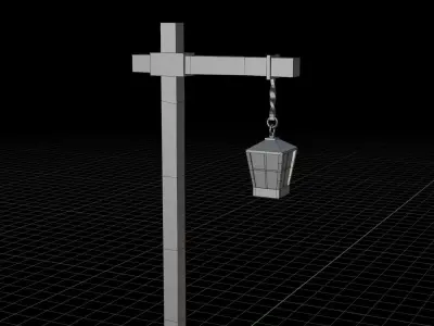 low-poly lamp with 2k PBR materials Free low-poly 3D model