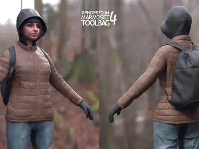 Mens and Womens Winter Outfits - Modular - Rigged 3D Model Collection