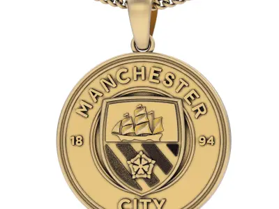 Manchester city pendant  gold printable jewelry 3D model 3D print model