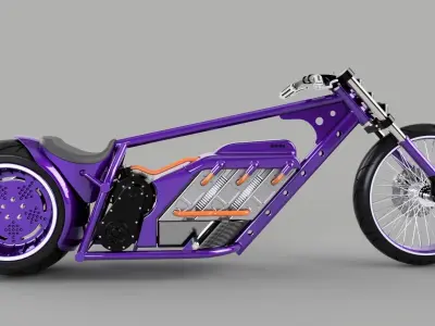 motorbike custom electro engines 3D model