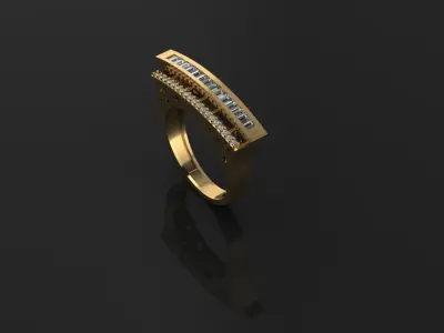baguette ring 3D print model