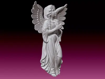 Angel girl - wall decoration 3D print model