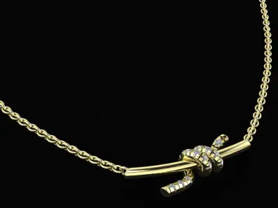 Tiffany Knot Small Pendant with Diamonds printing model 3D print model