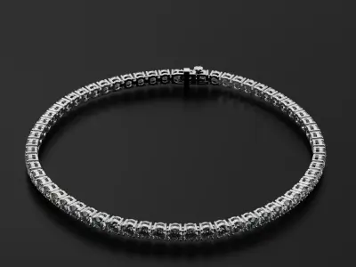 Tennic Braclet round gem 3mm 3D print model
