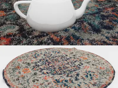 Round Rug Set 137 3D model