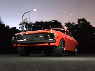 Dodge Challenger Rigged 3D model