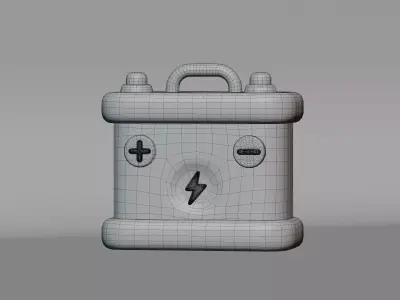 Accumulator car battery Low-poly 3D model