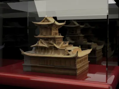 Chinese ancient house  3D model 44