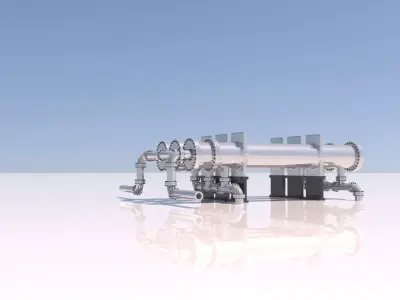 Shell and tube heat exchanger 06 3D model
