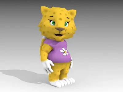 Jaguar Toon Low-poly 3D model