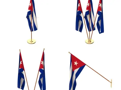 Cuba Flag Pack 3D model