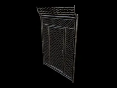 Modular Fence Pack 2 Low-poly 3D model