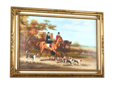 Classic picture gold passepartout Frame 3D model