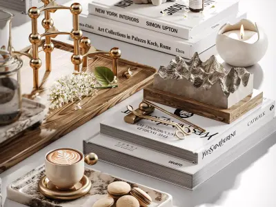  White Lilac and Pear Tabletop 3D model