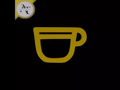 Simple Coffee Cup Symbol - 2D Art Free 3D print model 18