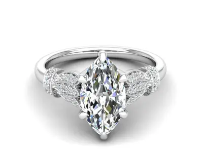 Engagement ring Tina marquise 3D print model