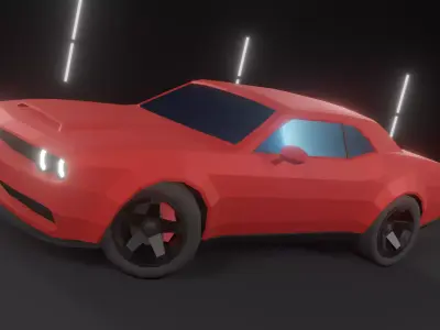 Dodge Challenger Hellcat Low-Poly Car Low-poly 3D model