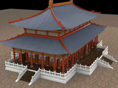 Chinese ancient house 3D model 23