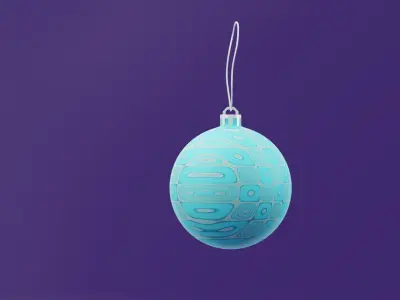 Turquoise Christmas Tree Decoration Balls  3D model