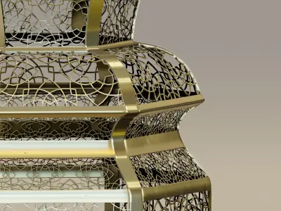 Antique Brass Moroccan Floor Lamp 3D model